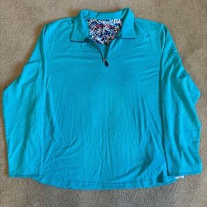 NWT 3XL Robert Graham Teal Pull over with‎ 1/4 zip